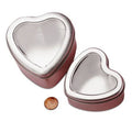 4 oz Metal Heart Shape Window Tin Can D76164