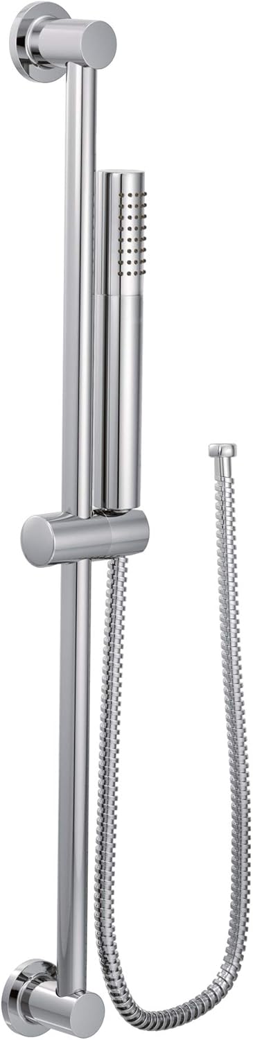Brushed Nickel Handheld Shower with 30-Inch Slide Bar and 69-Inch Metal Hose X9511