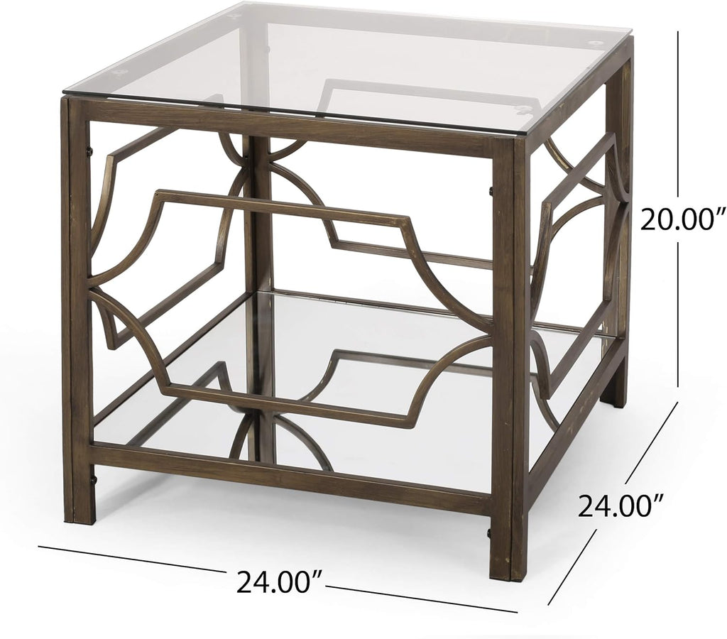 Black Gold Clear End Table S721