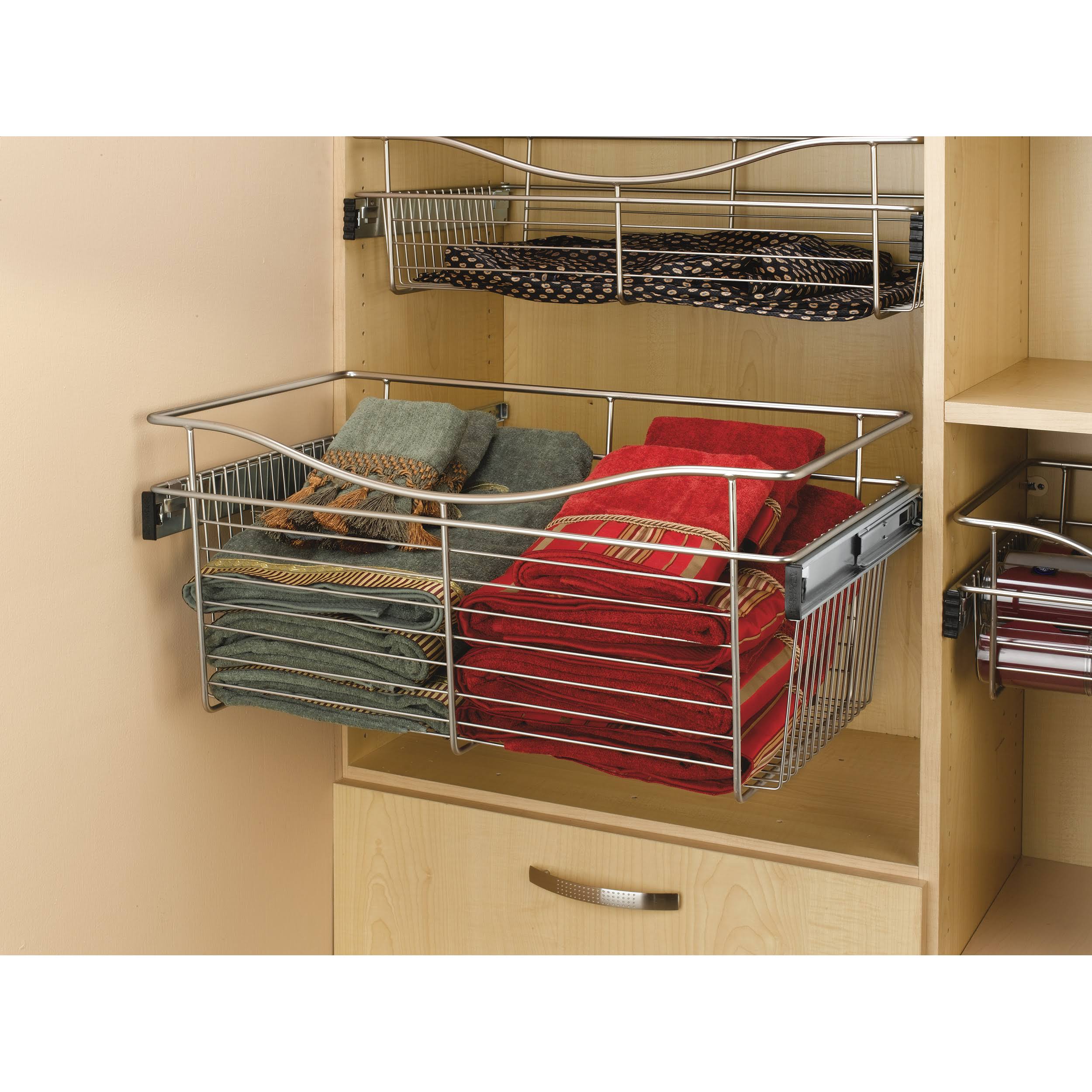 30x22 Satin Nickel Closet Pullout Basket B274674