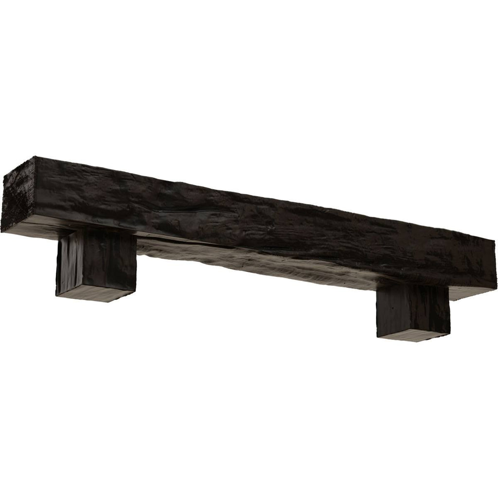 Riverwood Faux Wood Fireplace Mantel Kit with Alamo Corbels, Premium Walnut S9894