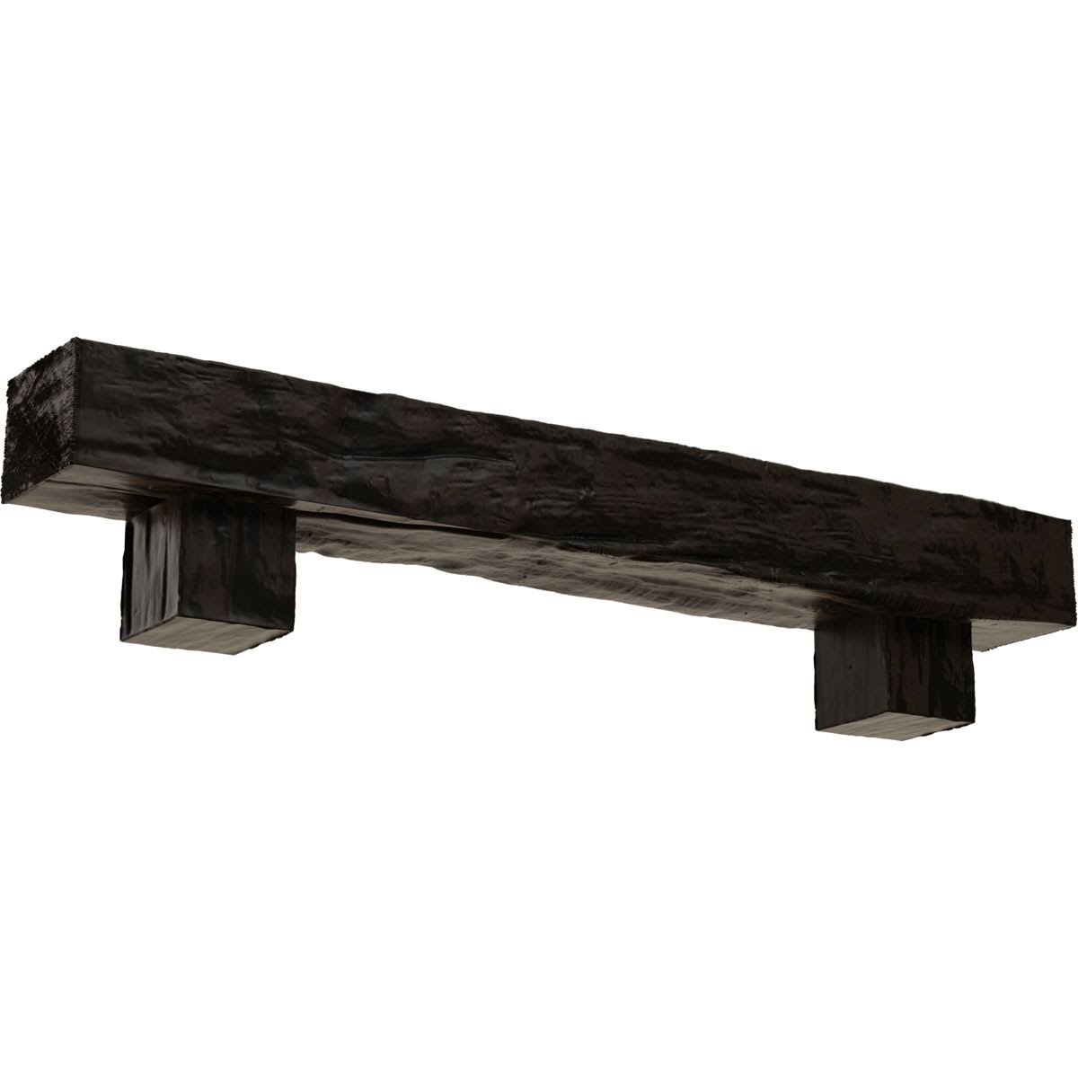 Riverwood Faux Wood Fireplace Mantel Kit with Alamo Corbels, Premium Walnut S9894