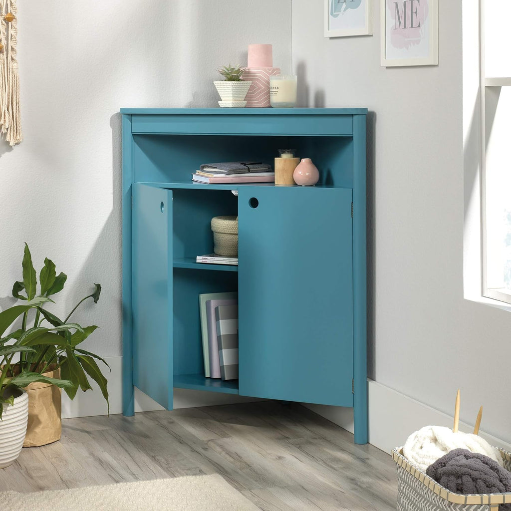 Corner Storage Cabinet, Sea Blue Finish H133