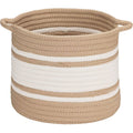 Sand Brown and White Braided Storage Basket T452884