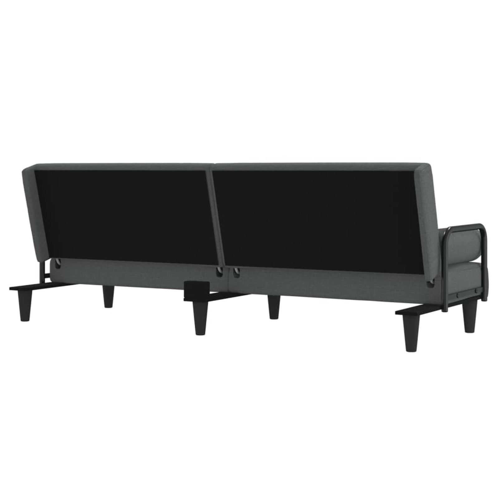 Dark Gray Fabric Sofa Bed with Armrests N227261