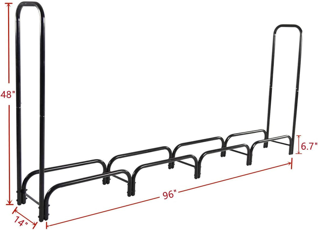 8ft Black Firewood Rack K993