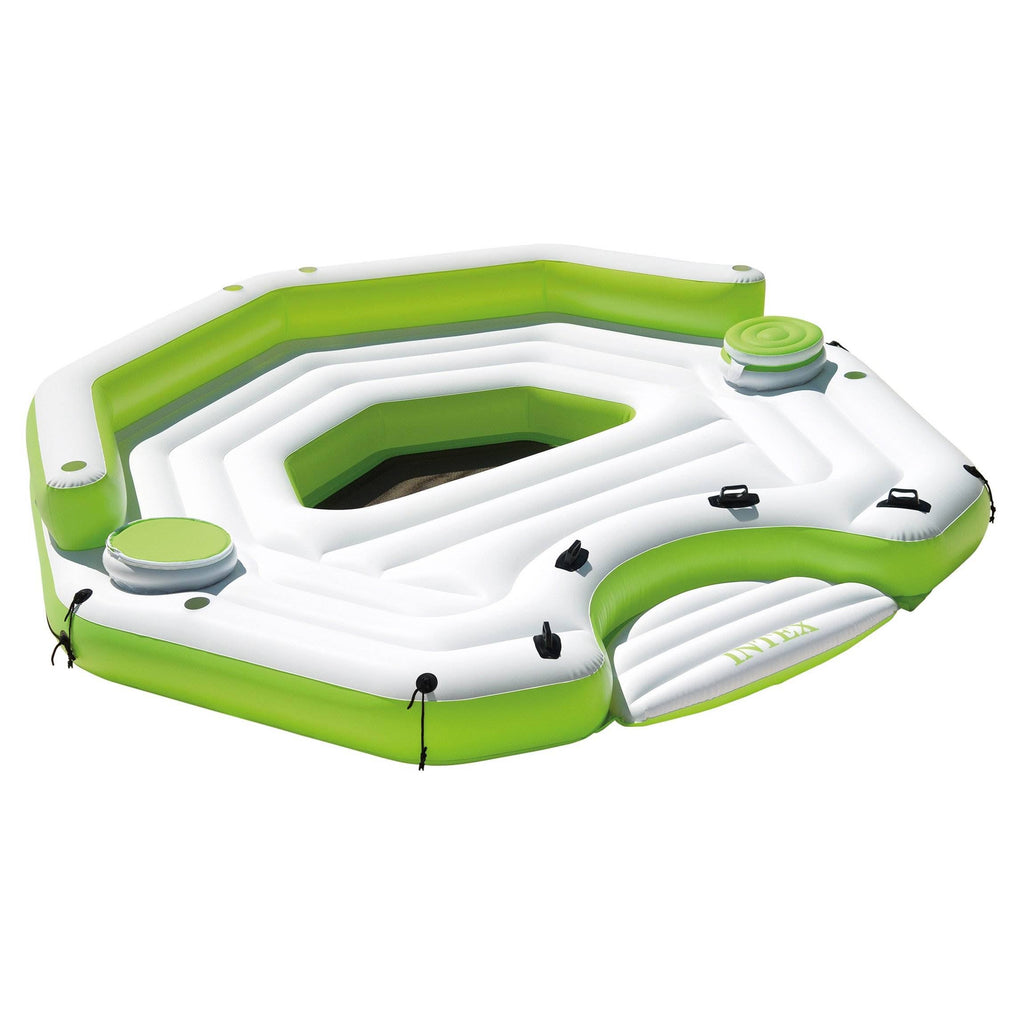 Inflatable 6 Person Party Island Float with Built-In Coolers R90530