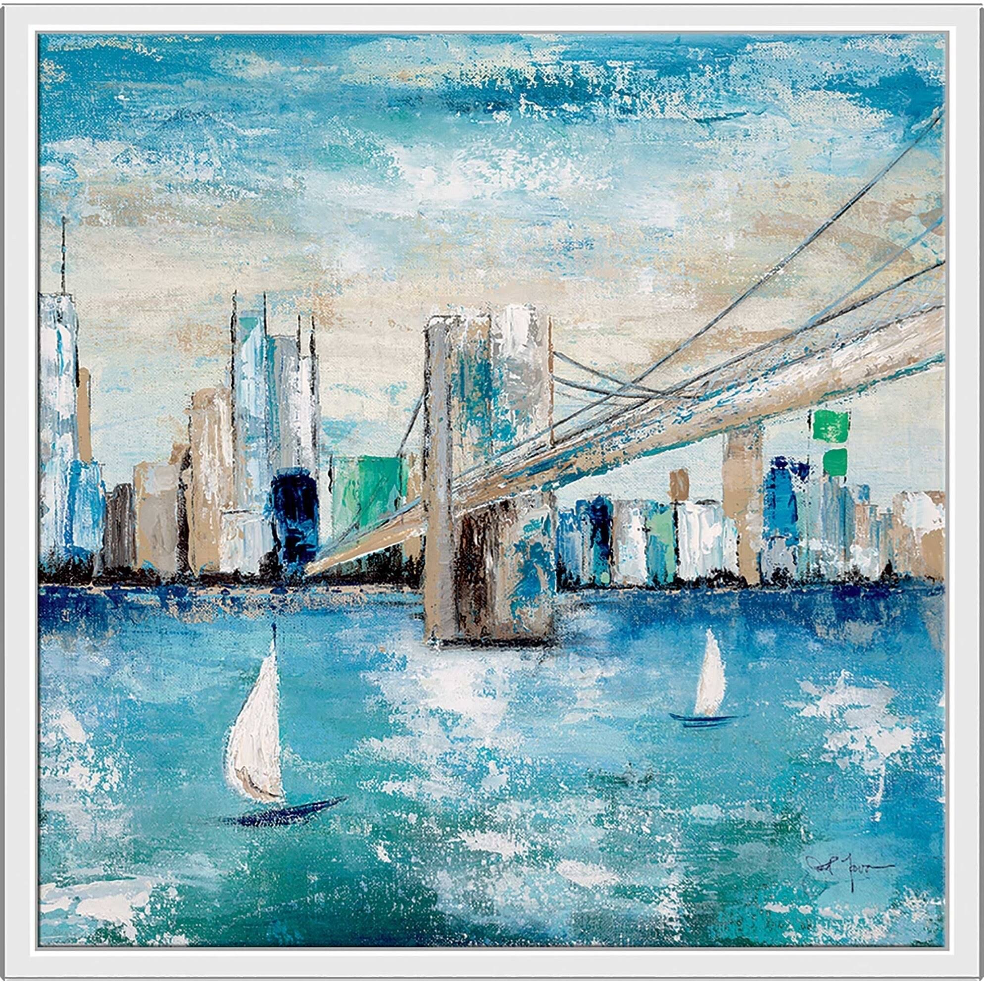 Blue Canvas in Floating Frame W24657