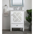 White Marble Top Vanity Cabinet Set 24 inch D749