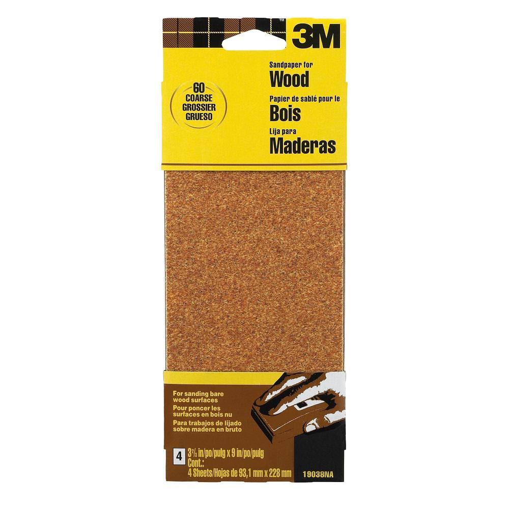 60 Grit Coarse Garnet Sandpaper 5 Sheets-pack D4484