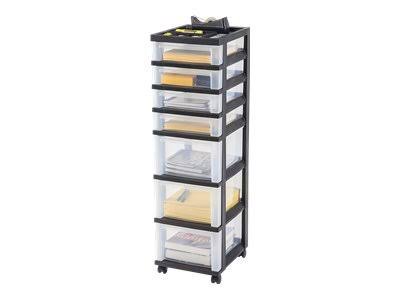 7 Drawers Clear Black Storage Cart Q92060
