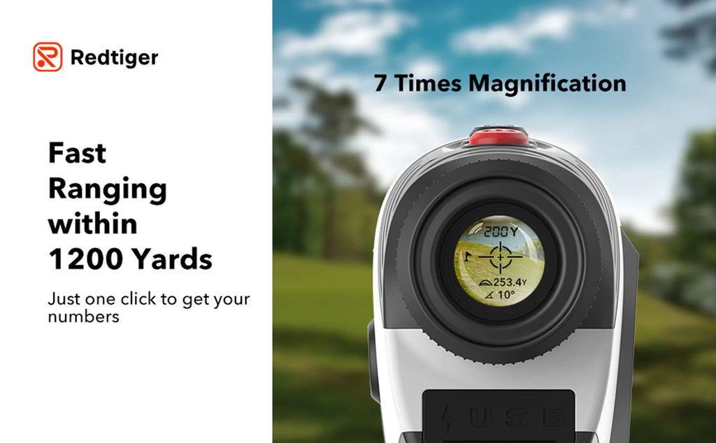 Black & White Mix Laser Golf Rangefinder with Slope, 1200 Yards Range Z674