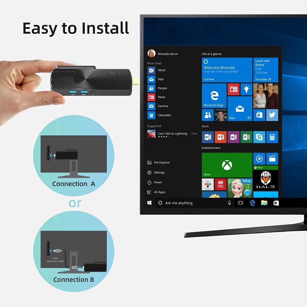 Fanless Mini PC Stick Windows 11 Pro Celeron J4125 8G/128G I56717