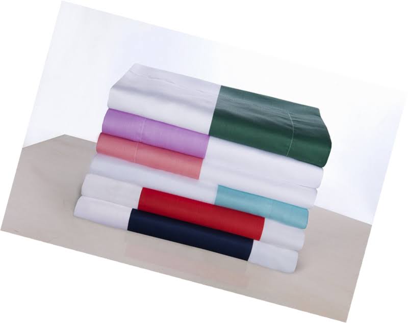 600-Thread Count Cotton-blend Duvet Cover Set Pink Full/Queen C4043