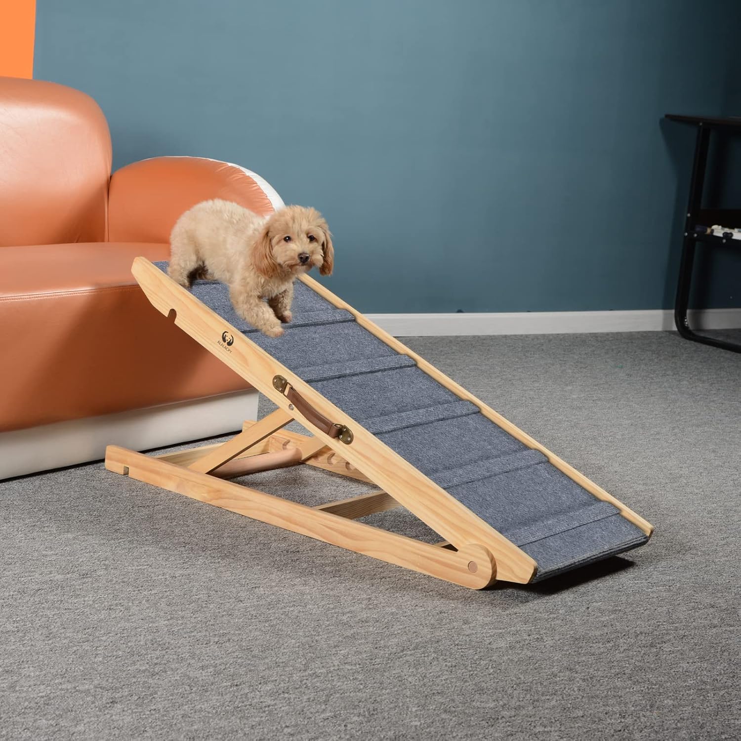 Folding Wooden Dog Ramp, 42" Long, Adjustable 14" to 26", 200lbs T81651