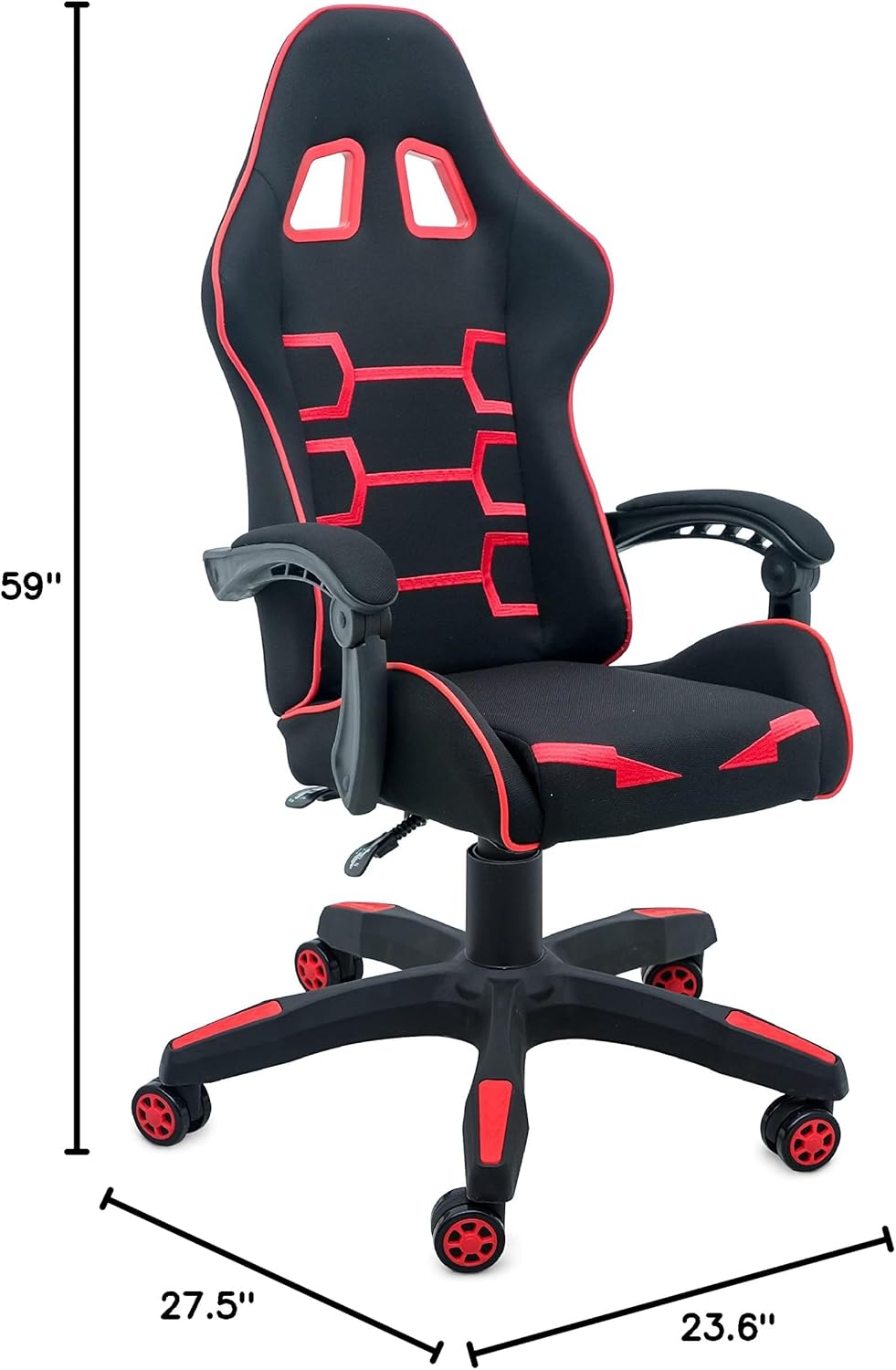 Black Reclining Mesh Fabric Gaming Chair with Hinged Armrests Y601