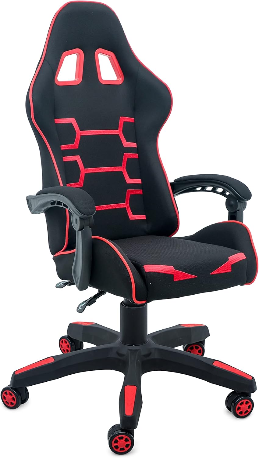 Black Reclining Mesh Fabric Gaming Chair with Hinged Armrests Y601