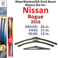 Set of 3 Beam Wiper Blades with Rear Wiper Q206
