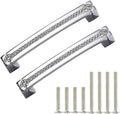 Polished Chrome Cabinet Handles with Screws, 128mm Hole Center, 2 Pack I66041