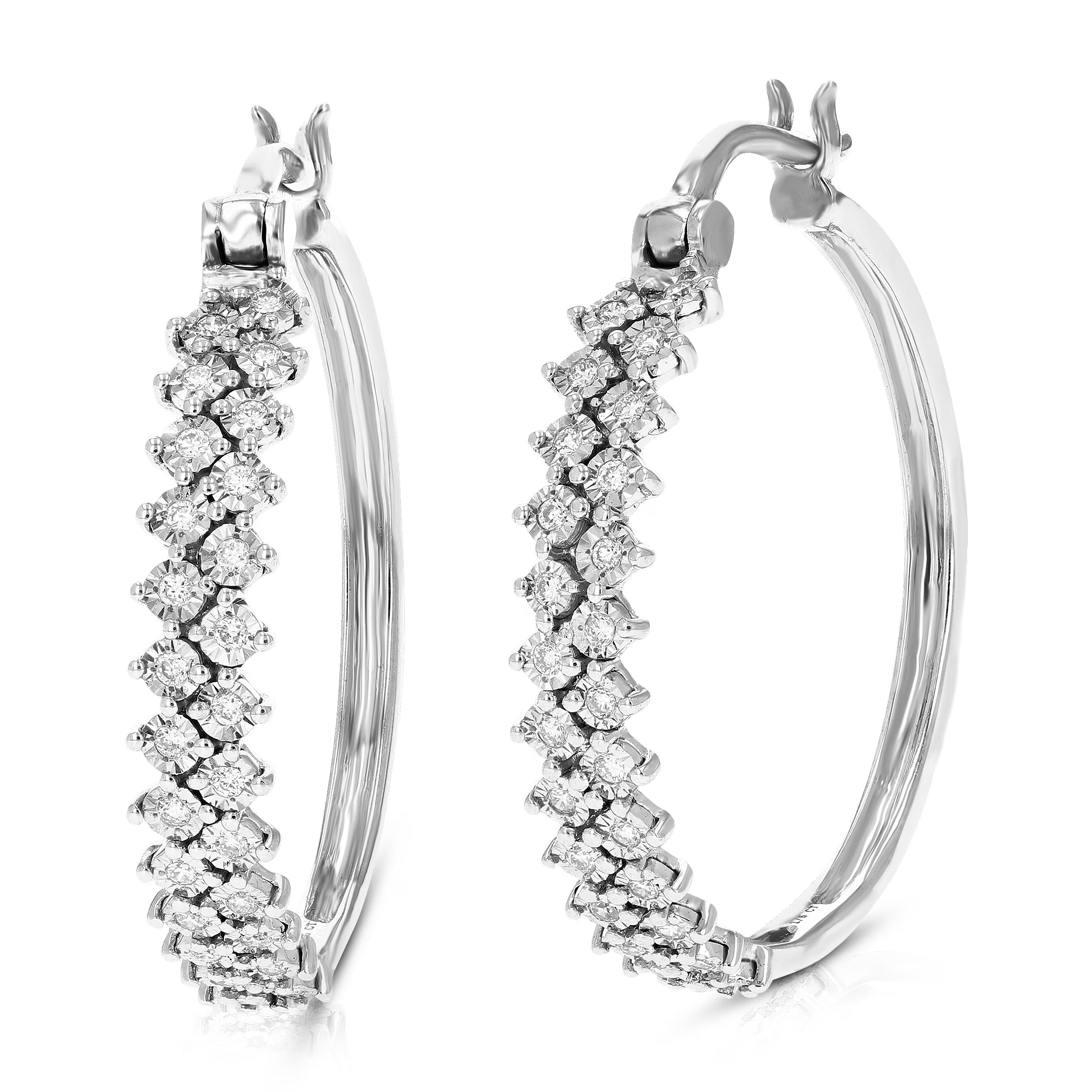 1/5 CTTW Lab Grown Diamond Hoop Earrings 925 Sterling Silver Z717447