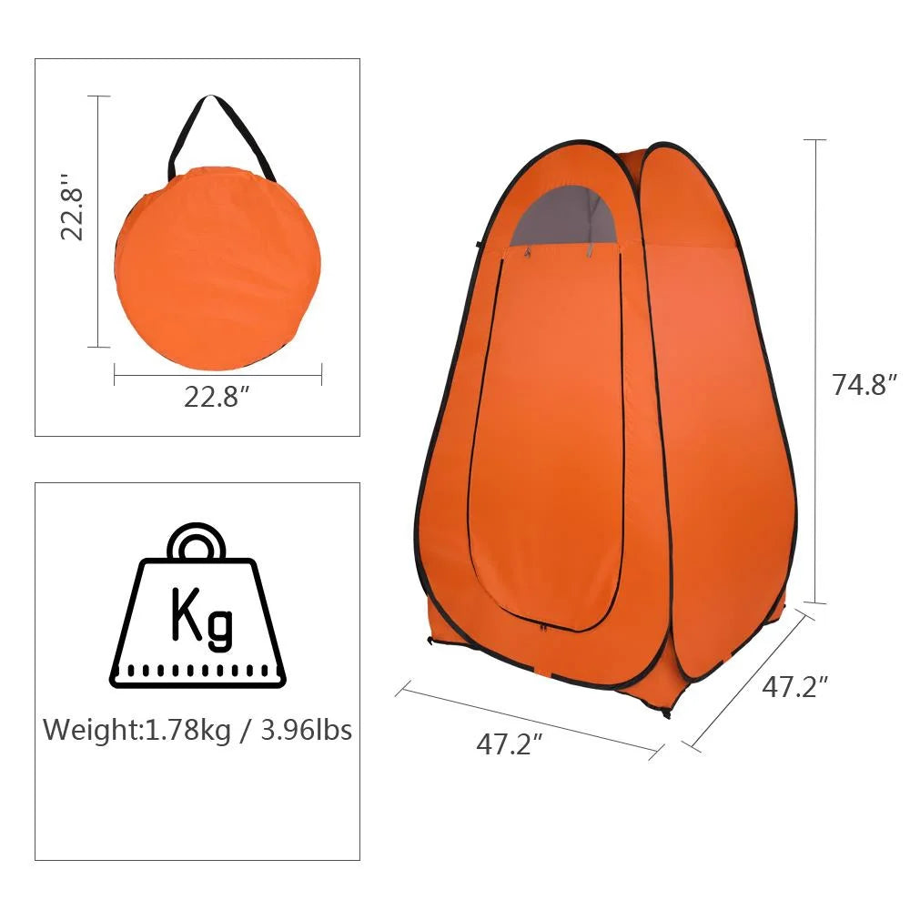 Orange Pop Up Privacy Tent for Camping J74881