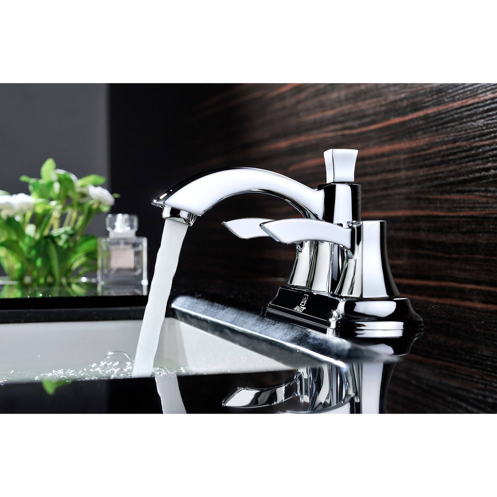 Polished Chrome 2-Handle Bathroom Sink Faucet P853
