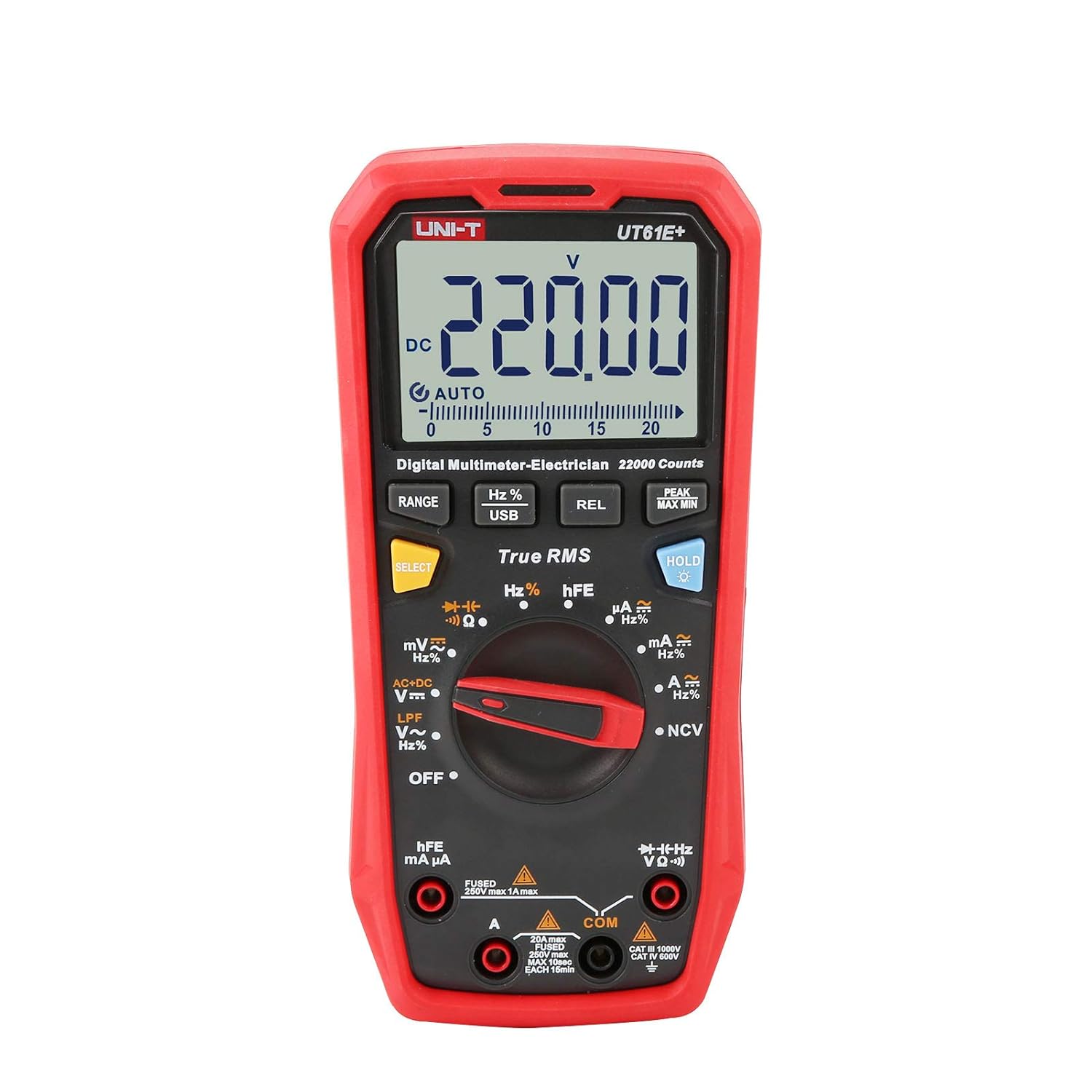 Digital Multimeter 22000 Counts True RMS AC/DC Voltage Current Resistance Capacitance Tester Pack of 2 T755756