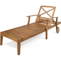 Outdoor Teak Acacia Wood Chaise Lounge Q19109