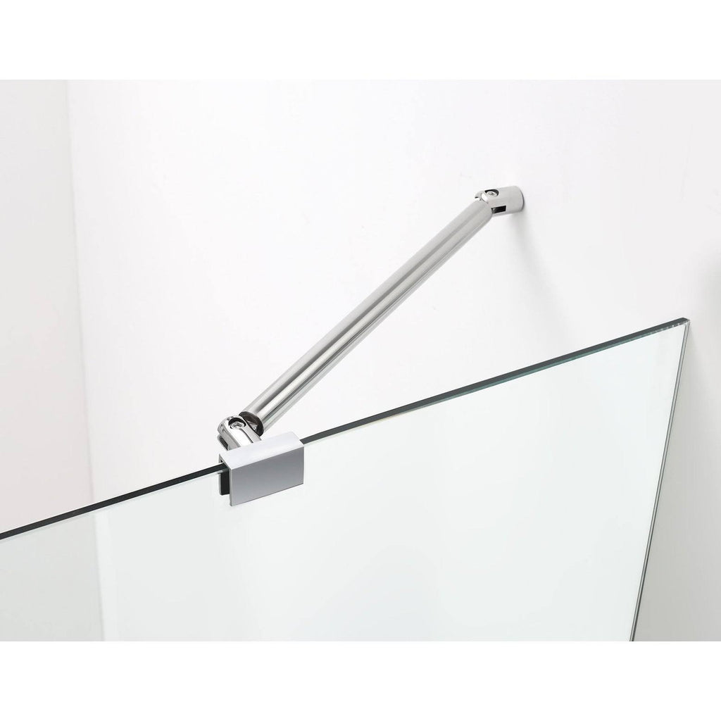 Frameless Hinged Neo-Angle Shower Enclosure in Stainless Steel O168