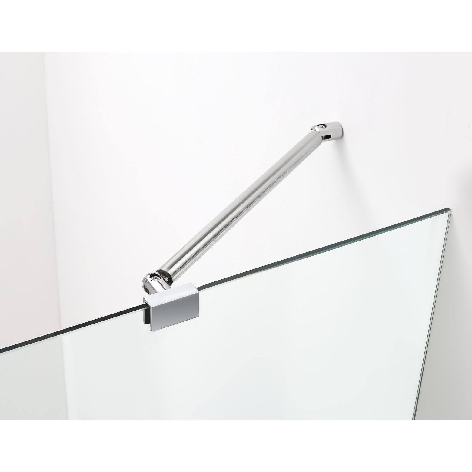 Frameless Hinged Neo-Angle Shower Enclosure in Stainless Steel O168