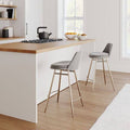 Ink Blue Distressed Velvet Counter Stool C44938