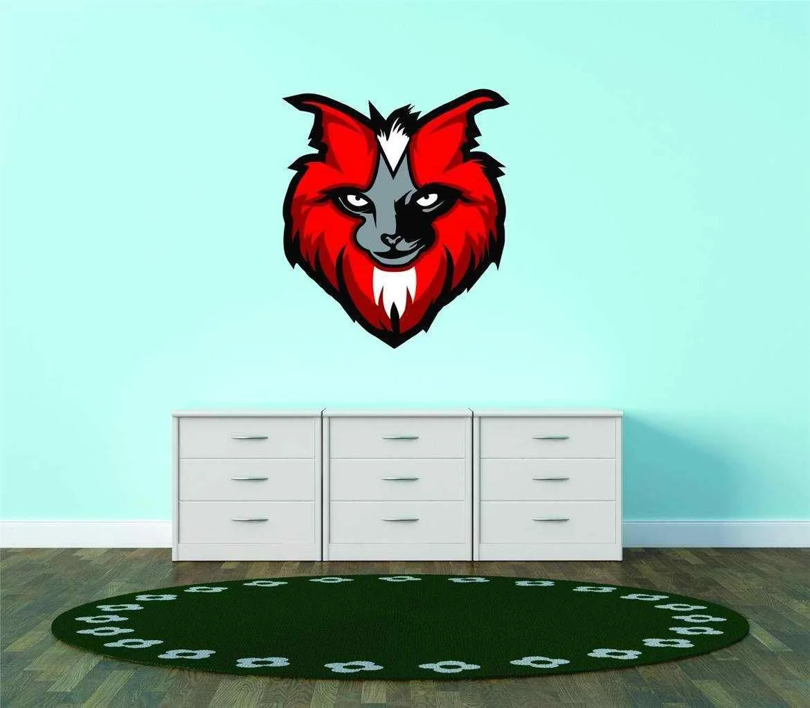 40x40 Peel And Stick Wall Decal Sticker Wild Cat Head F1338