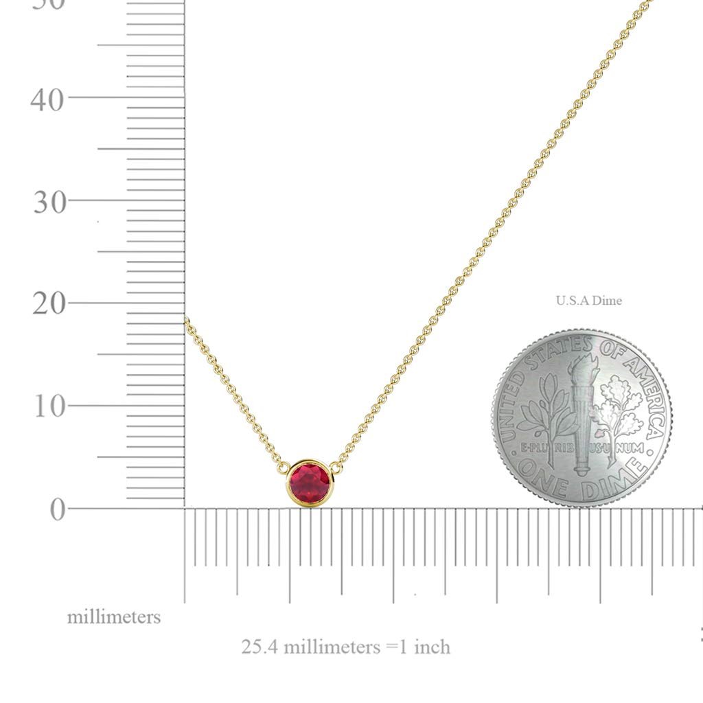 14K Yellow Gold Solitaire Pendant Necklace with 16 Inches Gold Chain K44158
