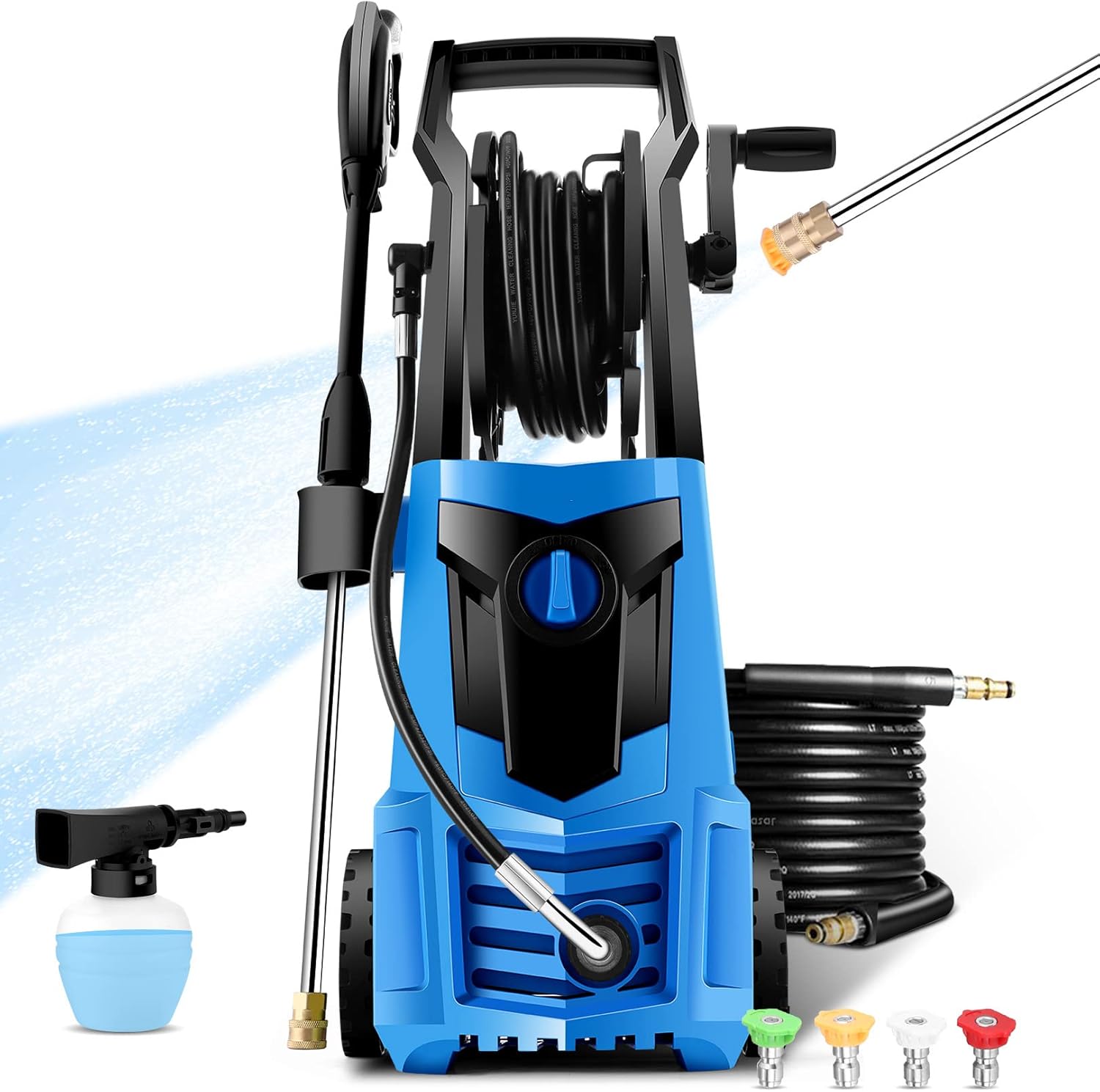 Green Electric Pressure Washer with 4 Nozzles U12432