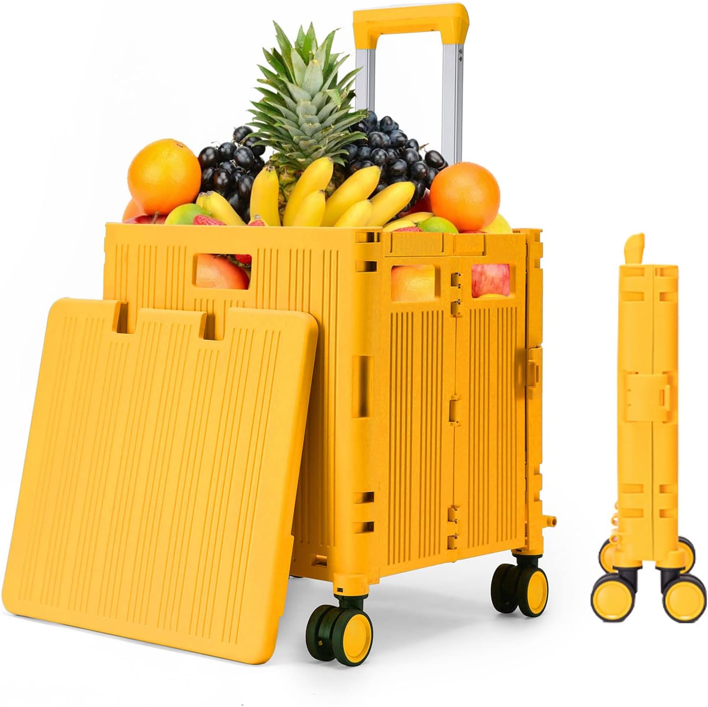 Collapsible 4 Wheel Rolling Utility Cart, 65 Liter, Black, Pack of 2 X92817