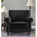 Black Velvet Nailhead Chair J5791