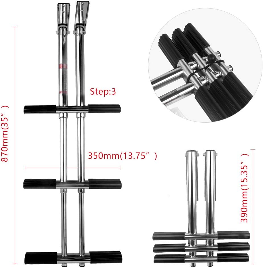 3 Step Stainless Steel Telescoping Pontoon Boat Dive Ladder L8337