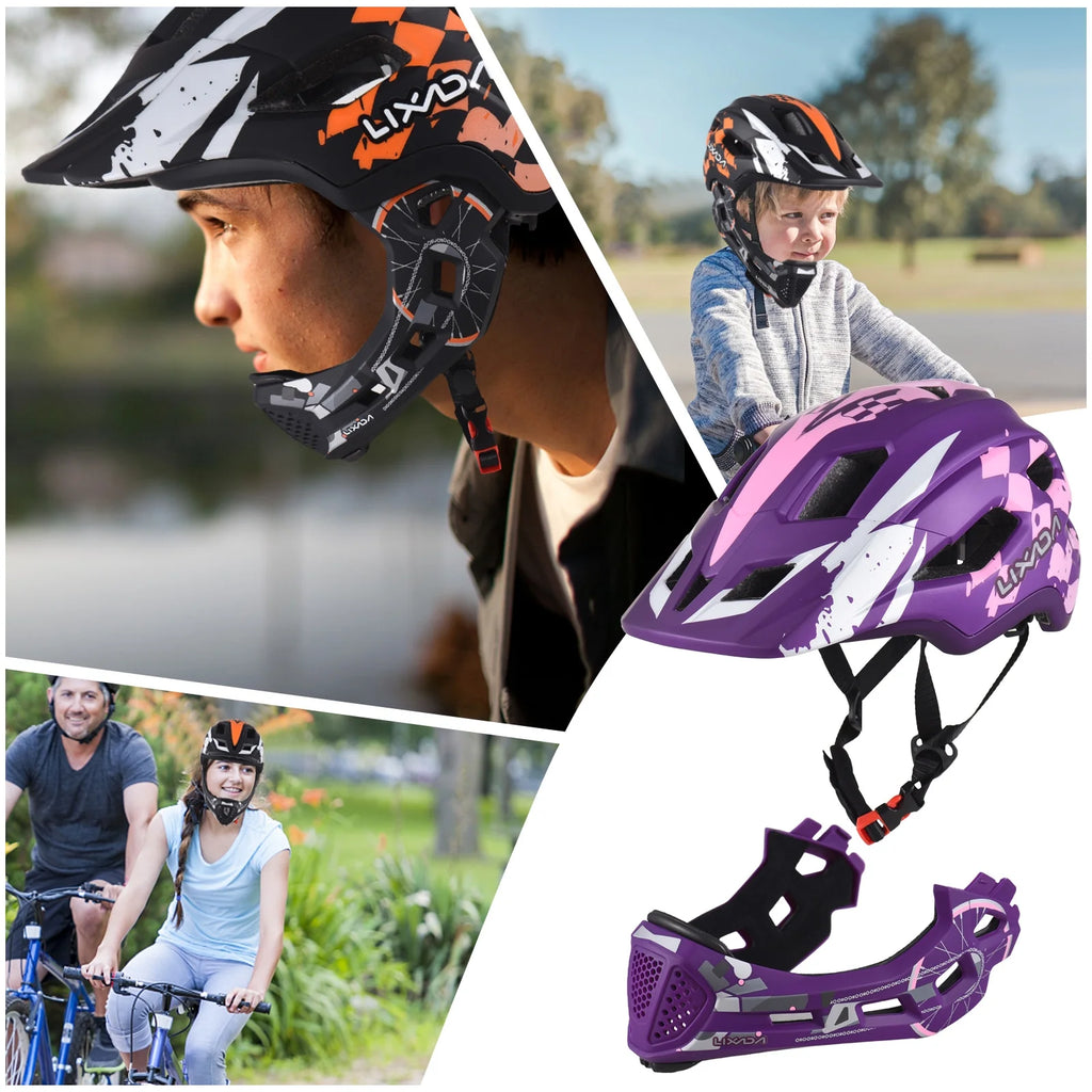 Kids Cycling Helmet Adjustable Full Face Helmet with Detachable Visor O467