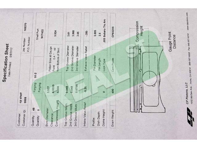 Piston and Ring Set T629
