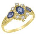 9k Yellow Gold Natural Sapphire & Diamond Ring T6423