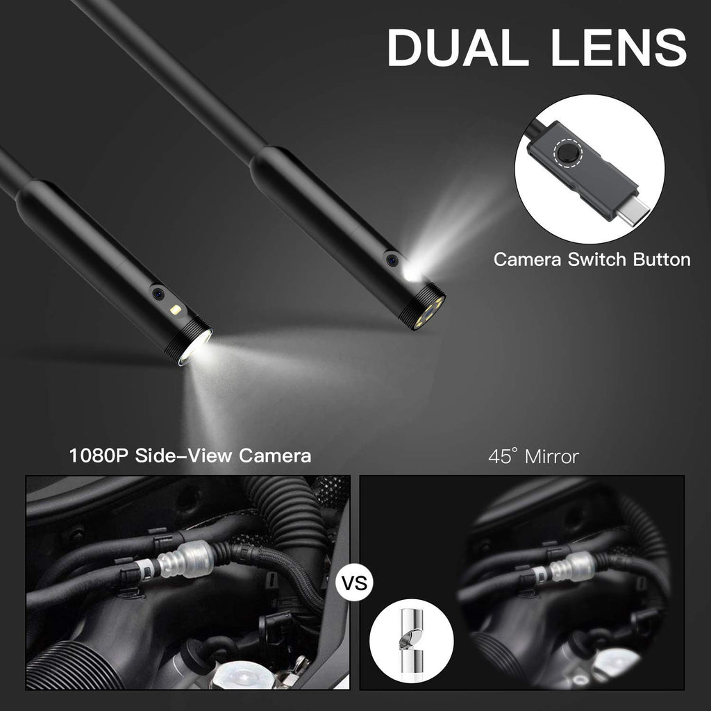 50ft Dual Lens Inspection Camera with Light, 4.5 Screen, 1080p W448882