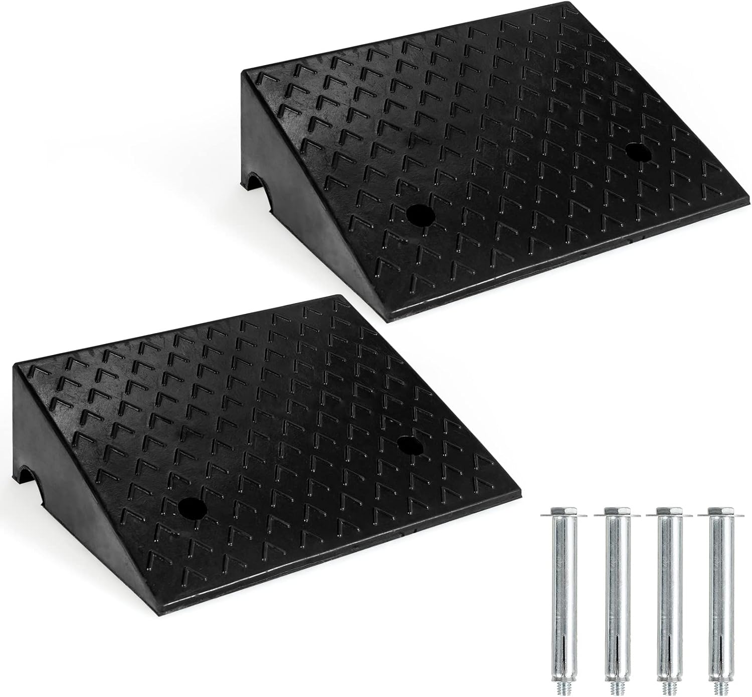 Rubber Curb Ramps, 6 H x 19 W, Pack of 2 I724