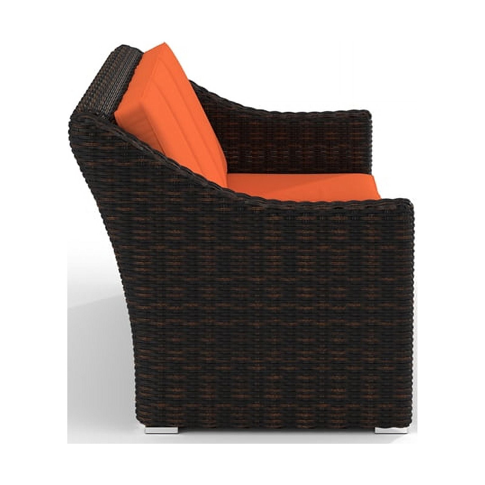 Orange Cast Iron Outdoor Wicker Sofa C504