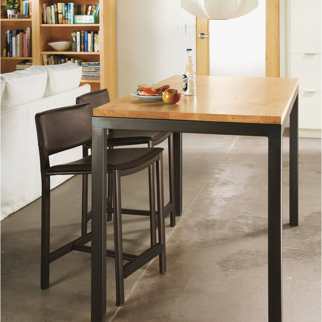 Modern Parsons Counter Table in Sand with White Base B9591