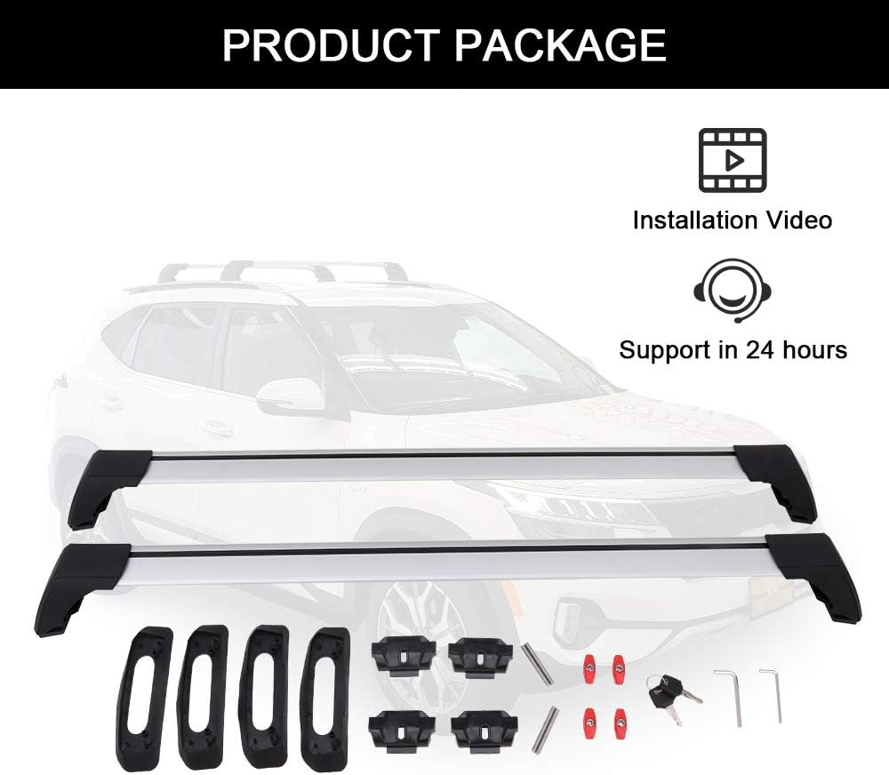 Lockable Roof Rack Cross Bars for Kia Seltos 2021 2022 Y38101