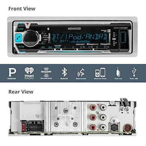 Marine Boat Audio Bluetooth USB Receiver with Black Waterproof Protective Cover K484867