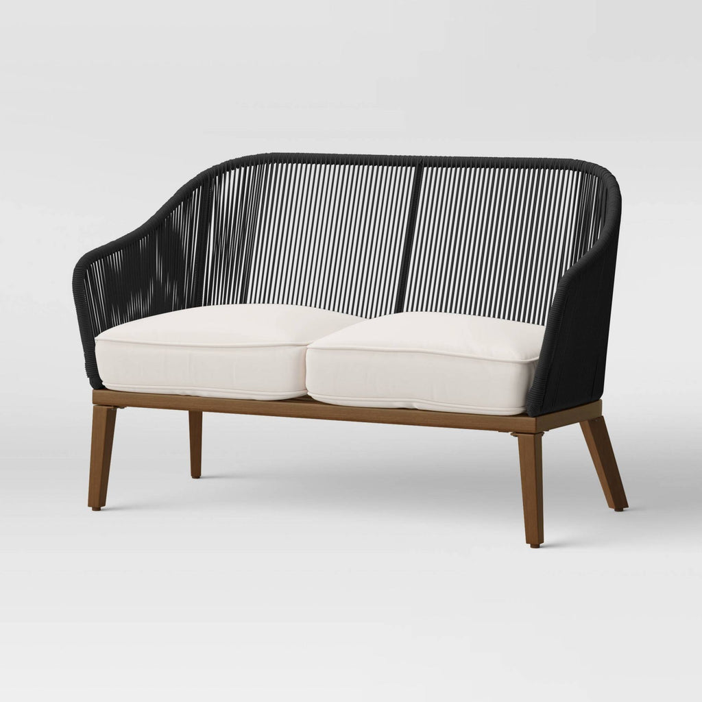 Light Wood Patio Loveseat W27970