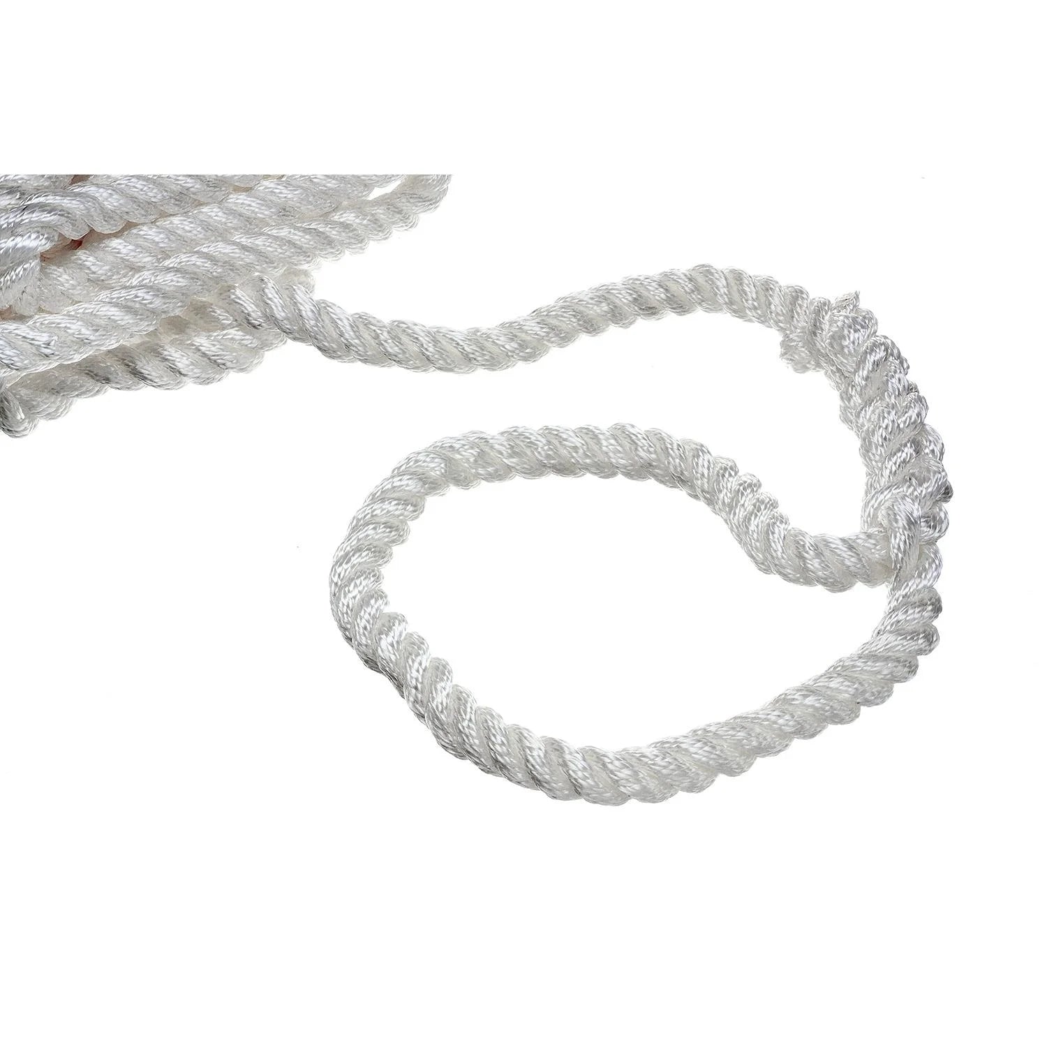 3-Strand Twisted Nylon Dock Rope, ¾-Inch x 25 Feet, White Q712