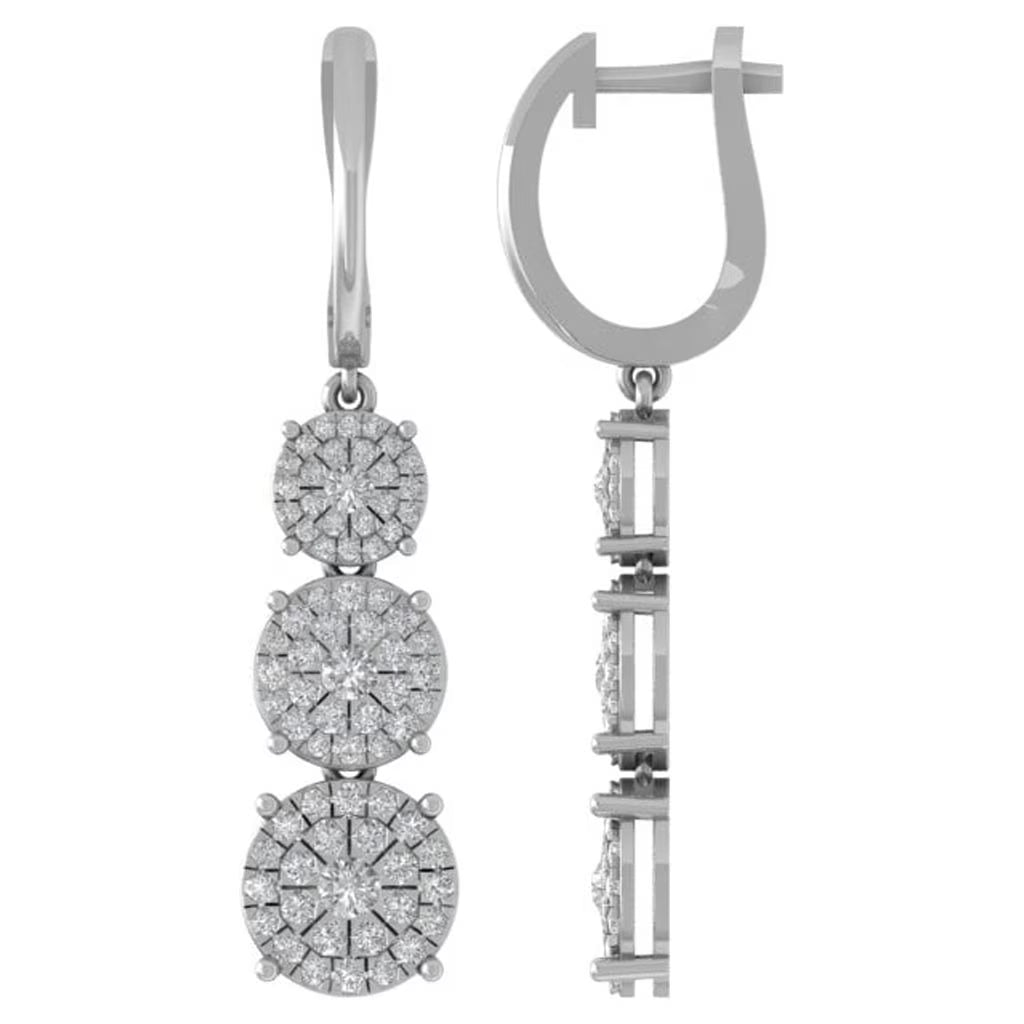 10K White Gold Lab Grown Diamond Dangle Earrings G265186