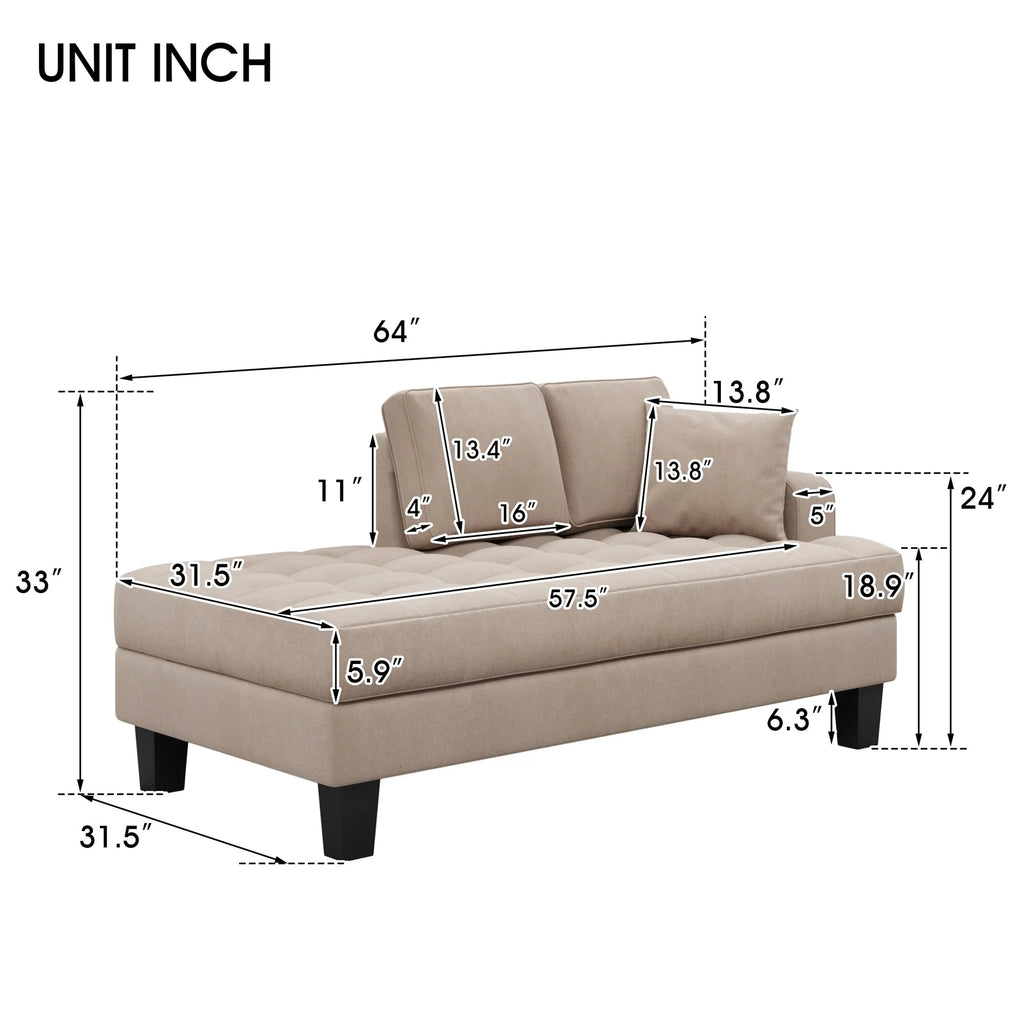 Grey Chaise Lounge Set with Toss Pillow E99406